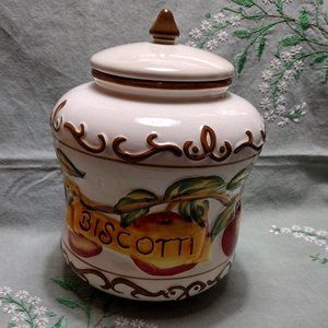 Nonni's Apple Biscotti Ceramic Cannister with Lid
